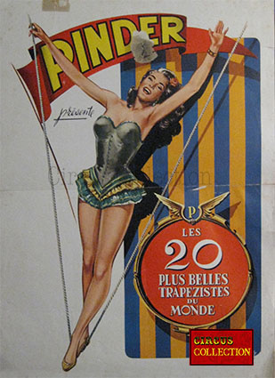 Affiche du cirque Pinder 1968 les 20 plus belles trapézistes