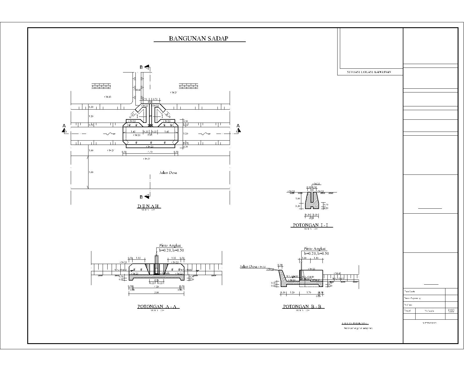 Desain Irigasi: CONTOH GAMBAR DESAIN BANGUNAN IRIGASI