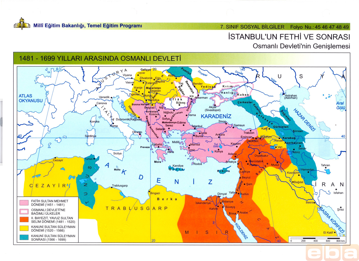 42 Yukselme Ve Duraklama Donemi Osmanli Haritasi