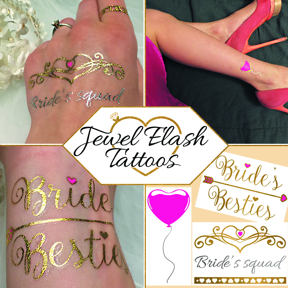 Jewel Flash Tattoos Blog Bachelorette Party / Wedding Temporary Tattoo Set by Jewel Flash
