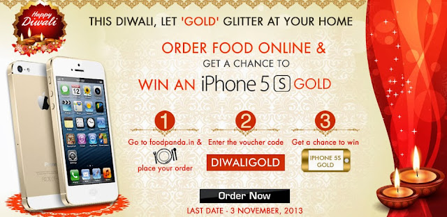 This Diwali Order Food Online & Win iPhone 5S Gold