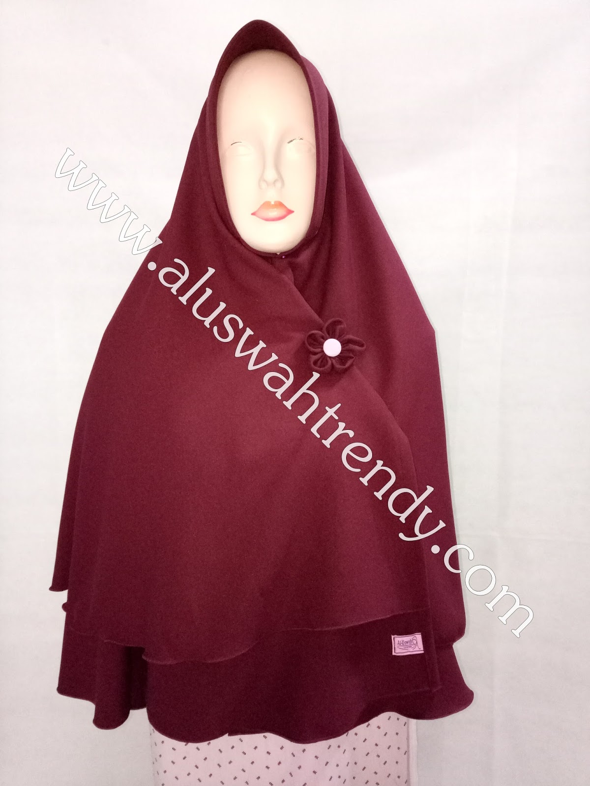 Jilbab Khimar Instan Warna Merah Marun 20