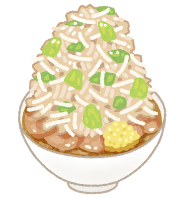 もやしがたくさん乗ったラーメンのイラスト