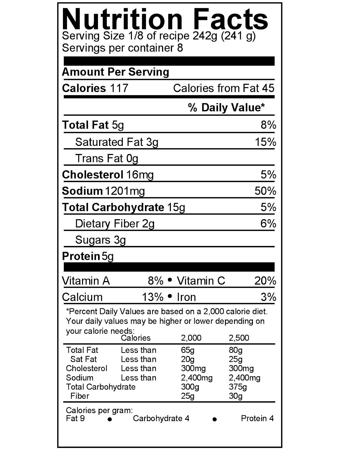 Dinner in the Life of a Dad Summer Garden Soup Nutrition Facts