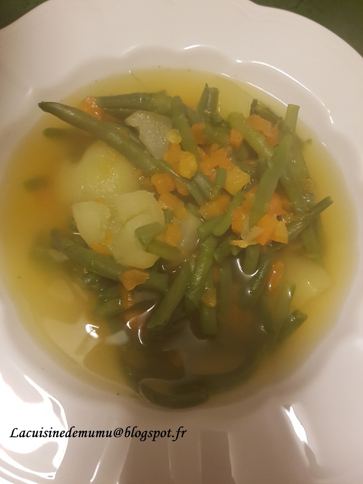 La Cuisine de Mumu Soupe de haricots verts pour 2 personnes