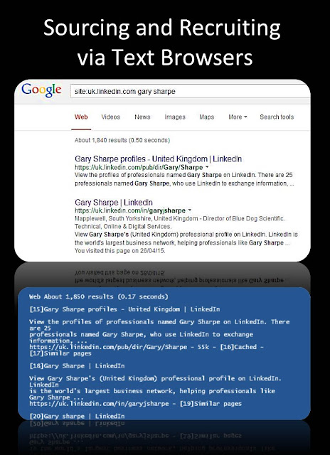 Text browser internet sourcing