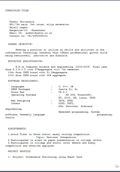 Resume Examples Student