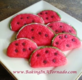 "Watermelon" Cookies | www.BakingInATornado.com | #recipe