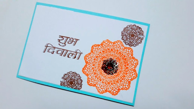Eid Diwali Cards Indian Wedding Congratulations Cards Thank You Card Set Set of 2 Mandala Pattern Stamped Cards