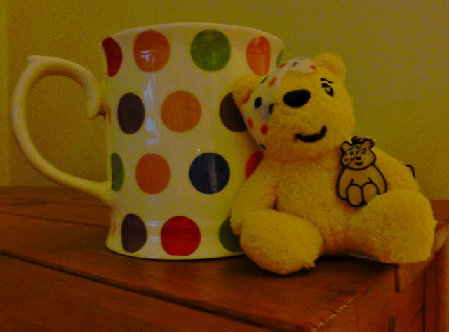 Spotty cup and Pudsey Bear