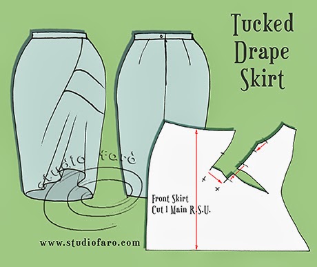well-suited: Pattern Puzzle - Tucked Drape Skirt