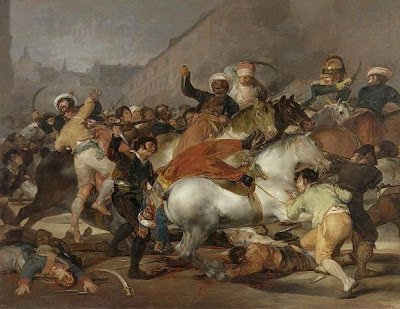 La carga de los mamelucos en la Puerta del Sol o El dos de mayo de 1808 en Madrid de Francisco de Goya, óleo sobre lienzo, 266 × 345 cm