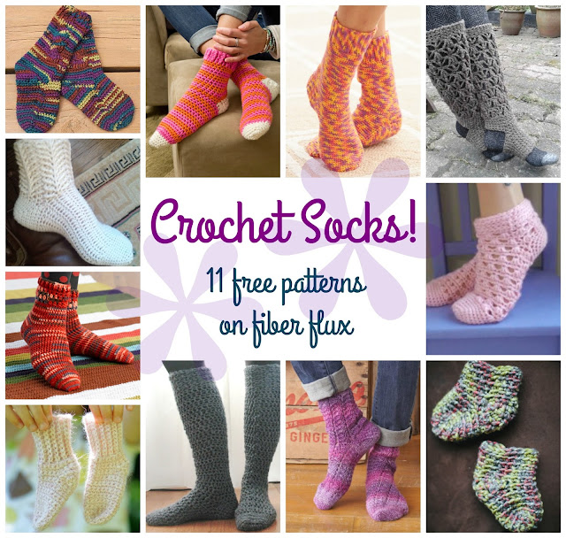 Fiber Flux: Comfy Crochet Socks! 11 Free Patterns...