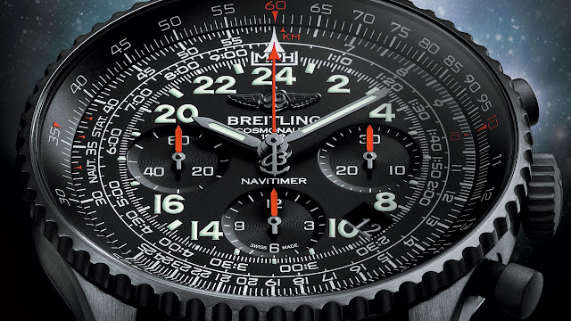 Breitling Navitimer Cosmonaute Blacksteel Watch detail