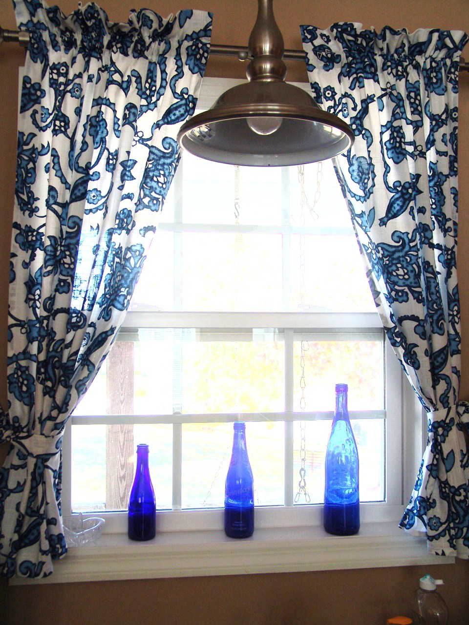 Creation Elation Repurposed table cloth into curtains