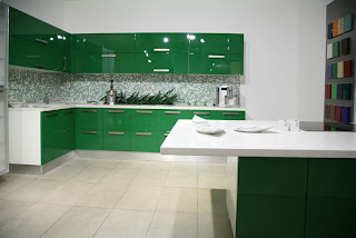 pictures of green kitchen cabinets