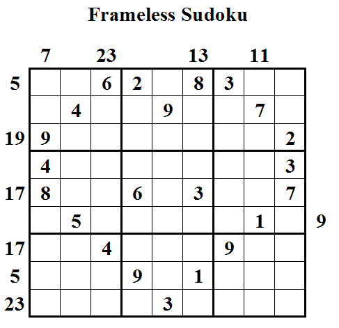 Frameless Sudoku (Daily Sudoku League #24)
