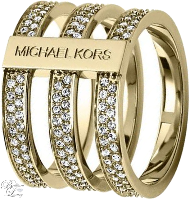 Brilliant Luxury ♦ Michael Kors Pavé-Embellished Gold-Tone Ring Brilliant Luxury ♦ Michael Kors Pavé-Embellished Gold-Tone Ring