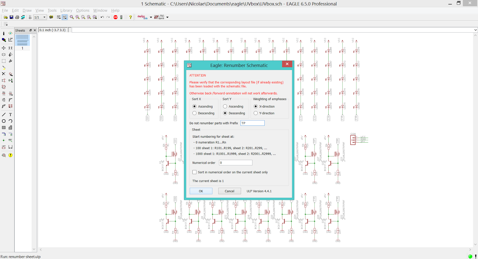 teknoow EAGLE CAD Automatic Rename All The Components Inside A Schematic