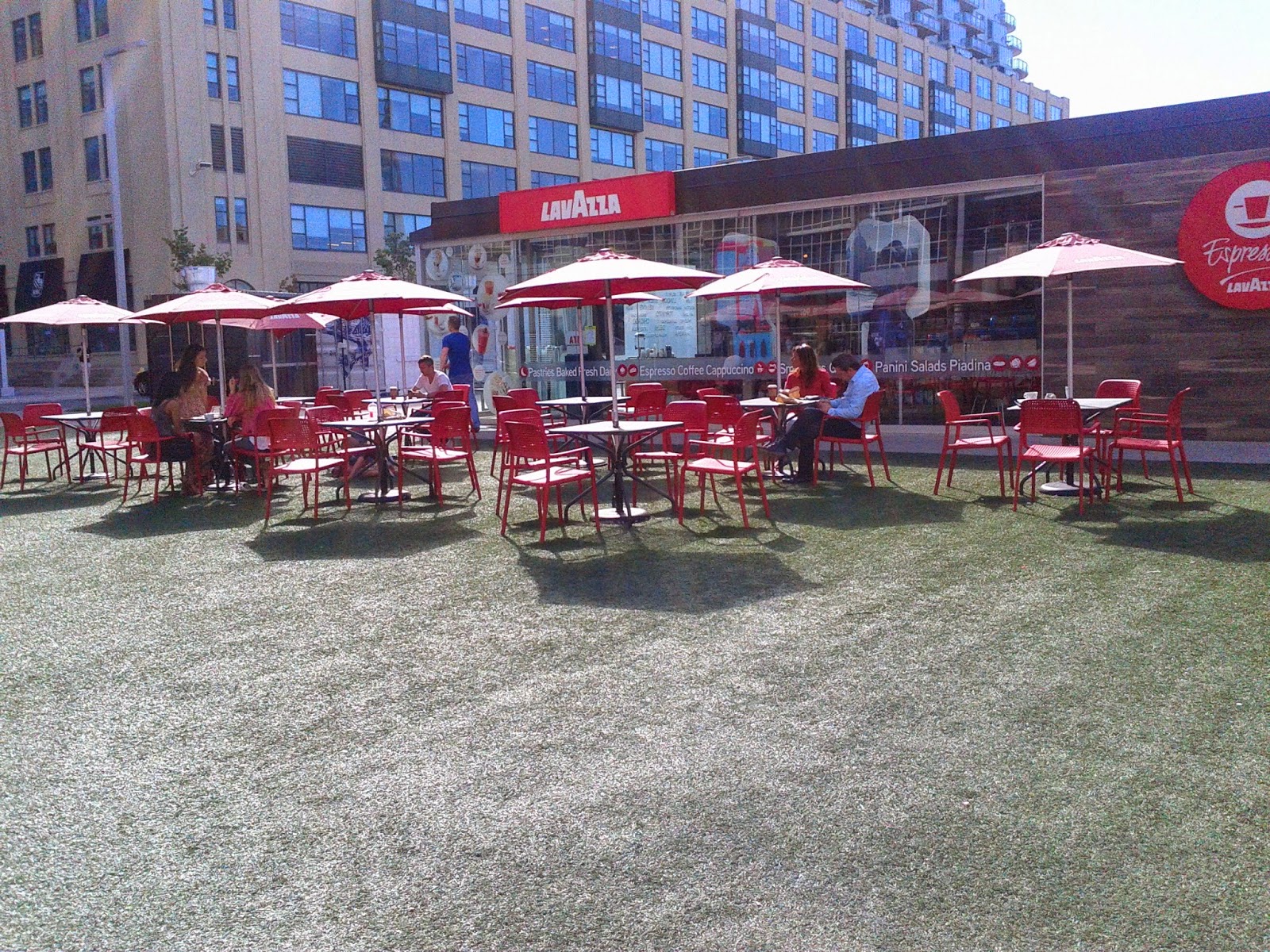 Toronto things LavAzza coffee restaurant / bar on Queens Quay West by