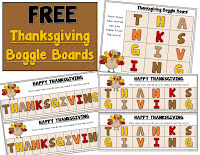  FREE Thanksgiving Boggle Boards