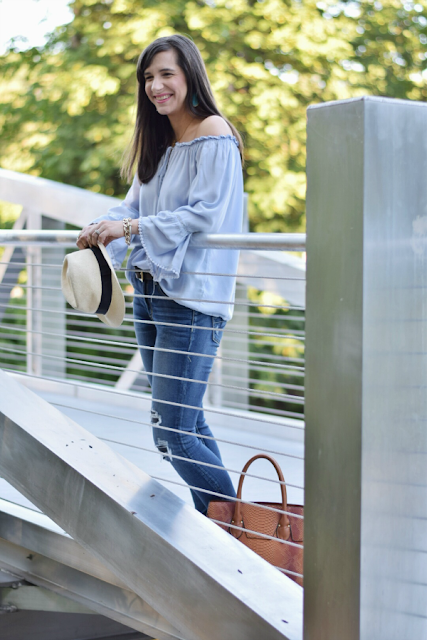 Casual Distressed Jeans and Bell Sleeves