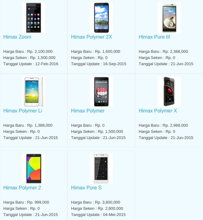 Daftar Harga Terbaru Hp Himax Maret 2016 Daftar Harga Terbaru Hp Himax Maret 2016