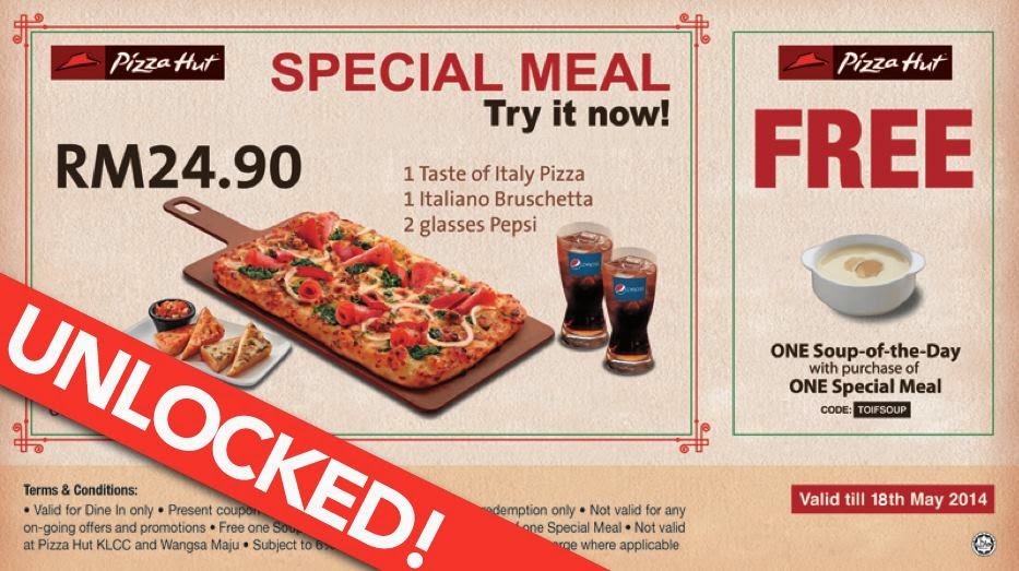 Free Samples and Good Deals Pizza Hut Special Deal Coupon!