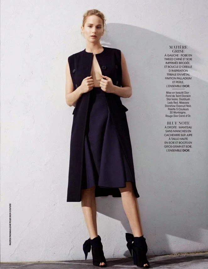Jennifer Lawrence shows off elegant chic outfits for Madame Figaro's November 2014 issue