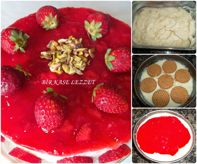 ÇİLEKLİ BİSKÜVİLİ PASTA Bir Kase Lezzet