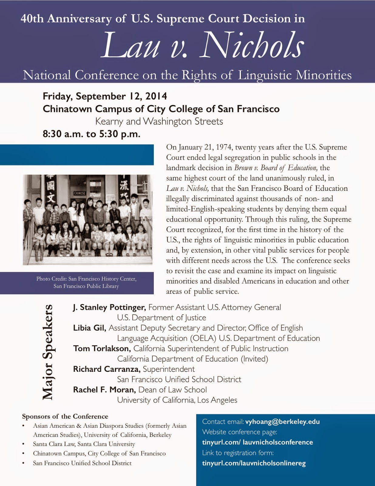 40th Anniversary of Lau v. Nichols Decision: A National Conference on the Rights of Linguistic Minorities