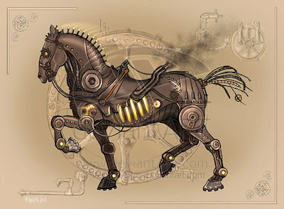 Ilustración de caballo de hierro