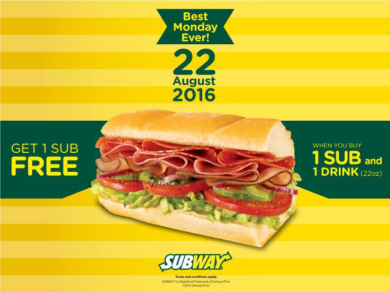 My Life & My Loves . Subway Malaysia Buy 1 Free 1