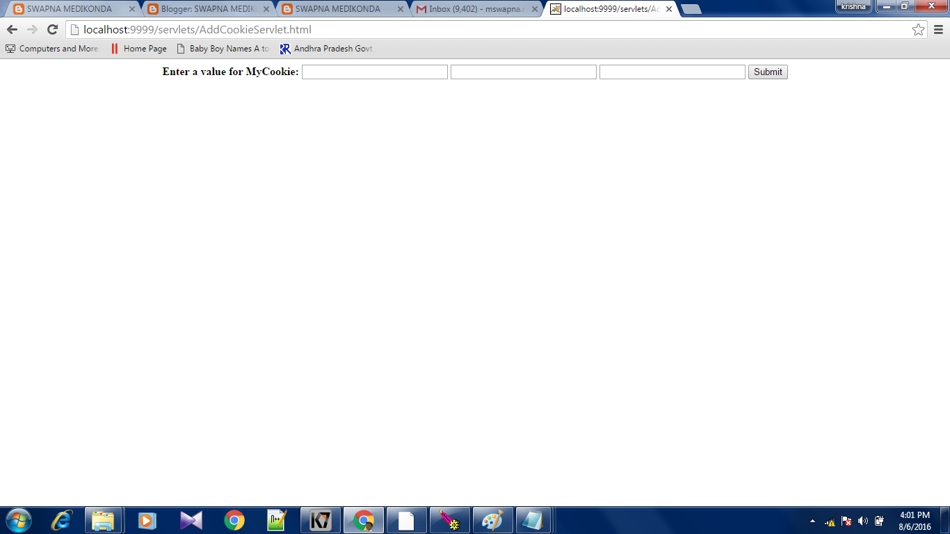 SWAPNA MEDIKONDA: Write a program to store the user information into ...