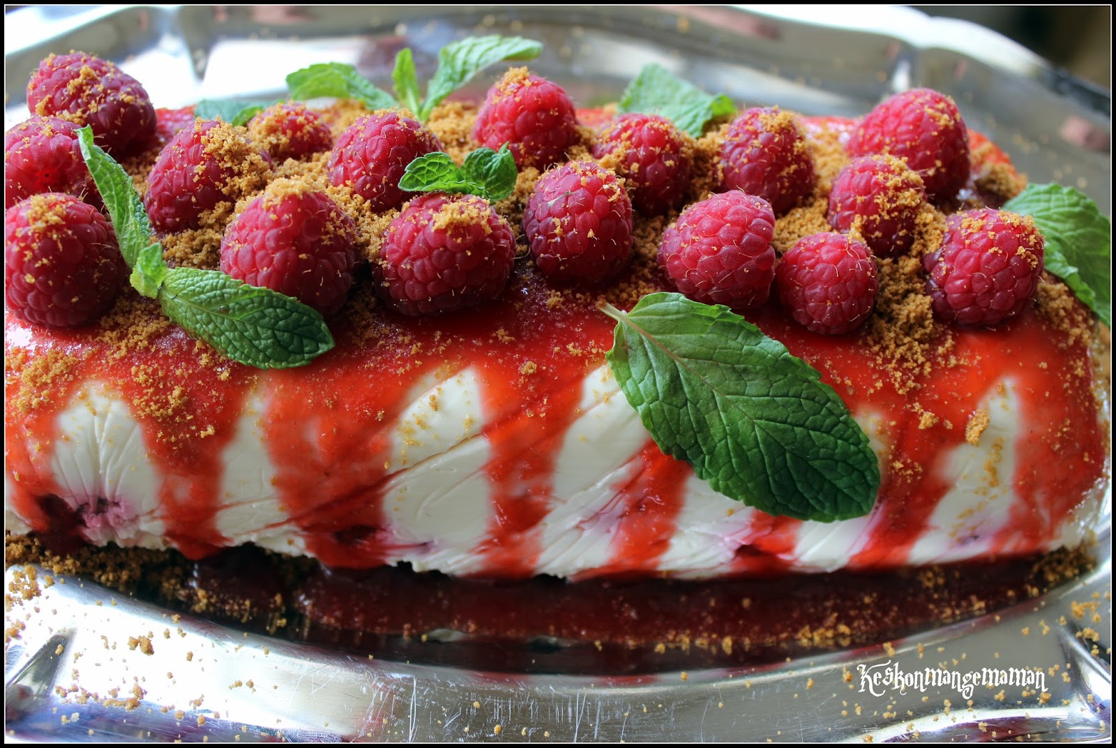 Keskonmangemaman? Terrine de framboises au chocolat blanc