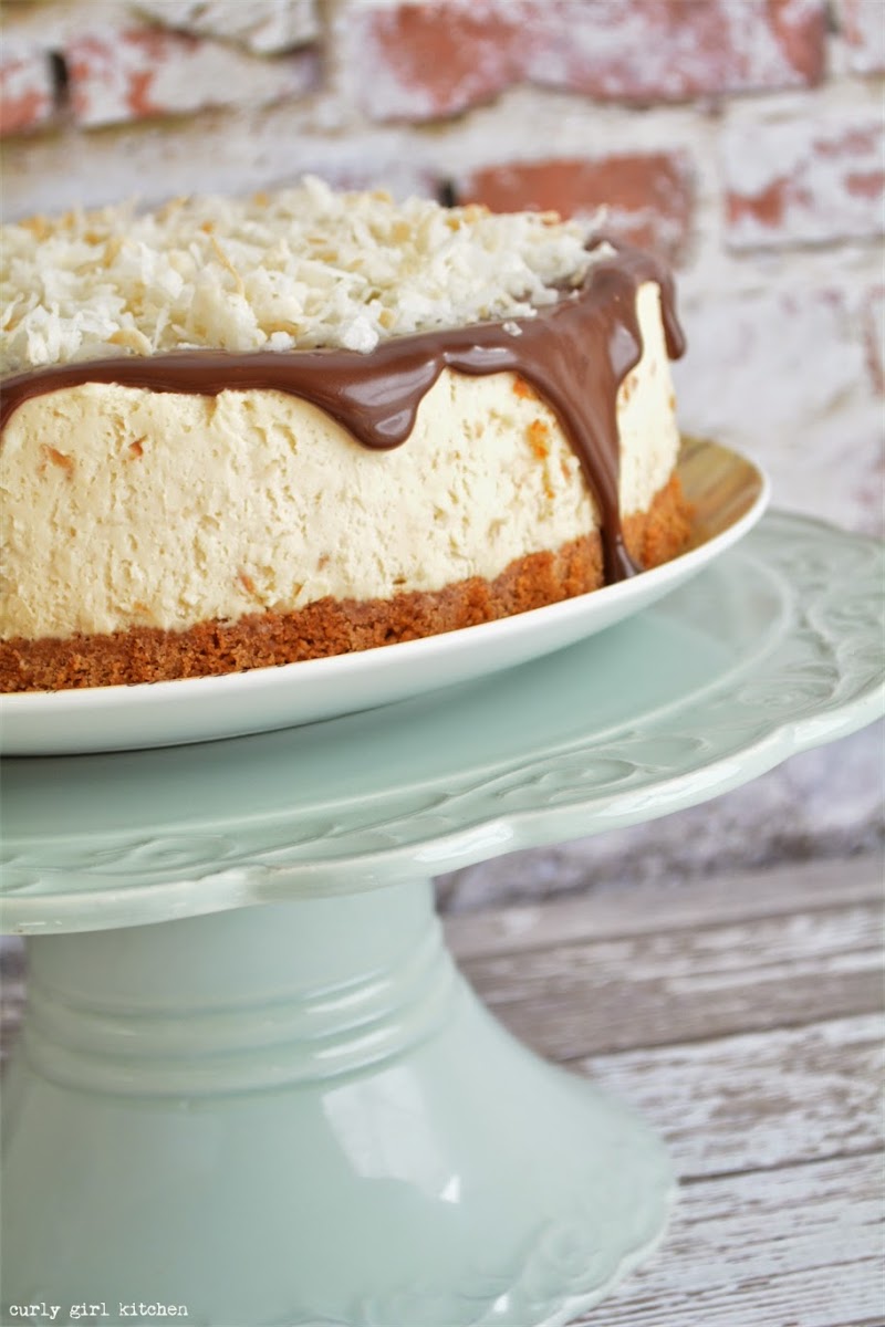 Curly Girl Kitchen Toasted Coconut Caramel Cheesecake with Ganache