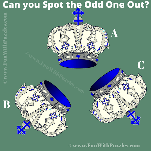 Crown Odd One Out Picture Riddle for Brain Exercise