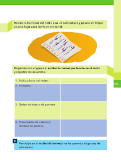 Apoyo Primaria Español 1er grado Bimestre 4 lección 15 La escritura de un haikú 