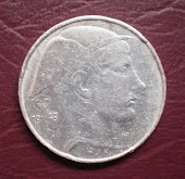 Koin perak Belgium 20 Francs 1949