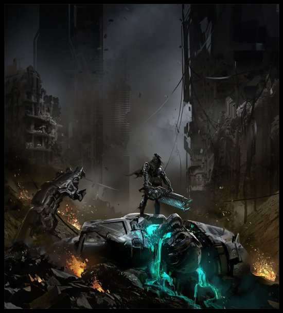 As sombrias ilustrações de ficção científica de Daryl Mandryk Daryl Mandryk artstation arte ilustrações ficção científica sombrio robôs futuristas alienígenas