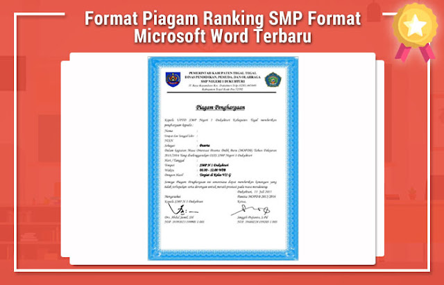 Format Piagam Ranking SMP Format Microsoft Word Terbaru