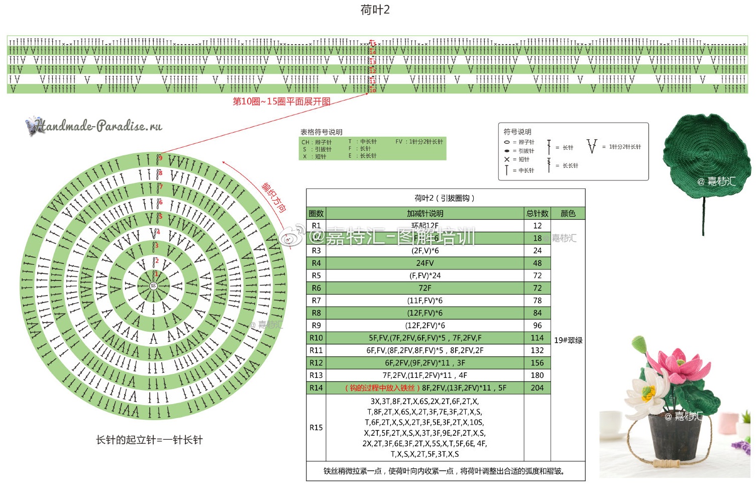 Схемы вязания лотосов (3)