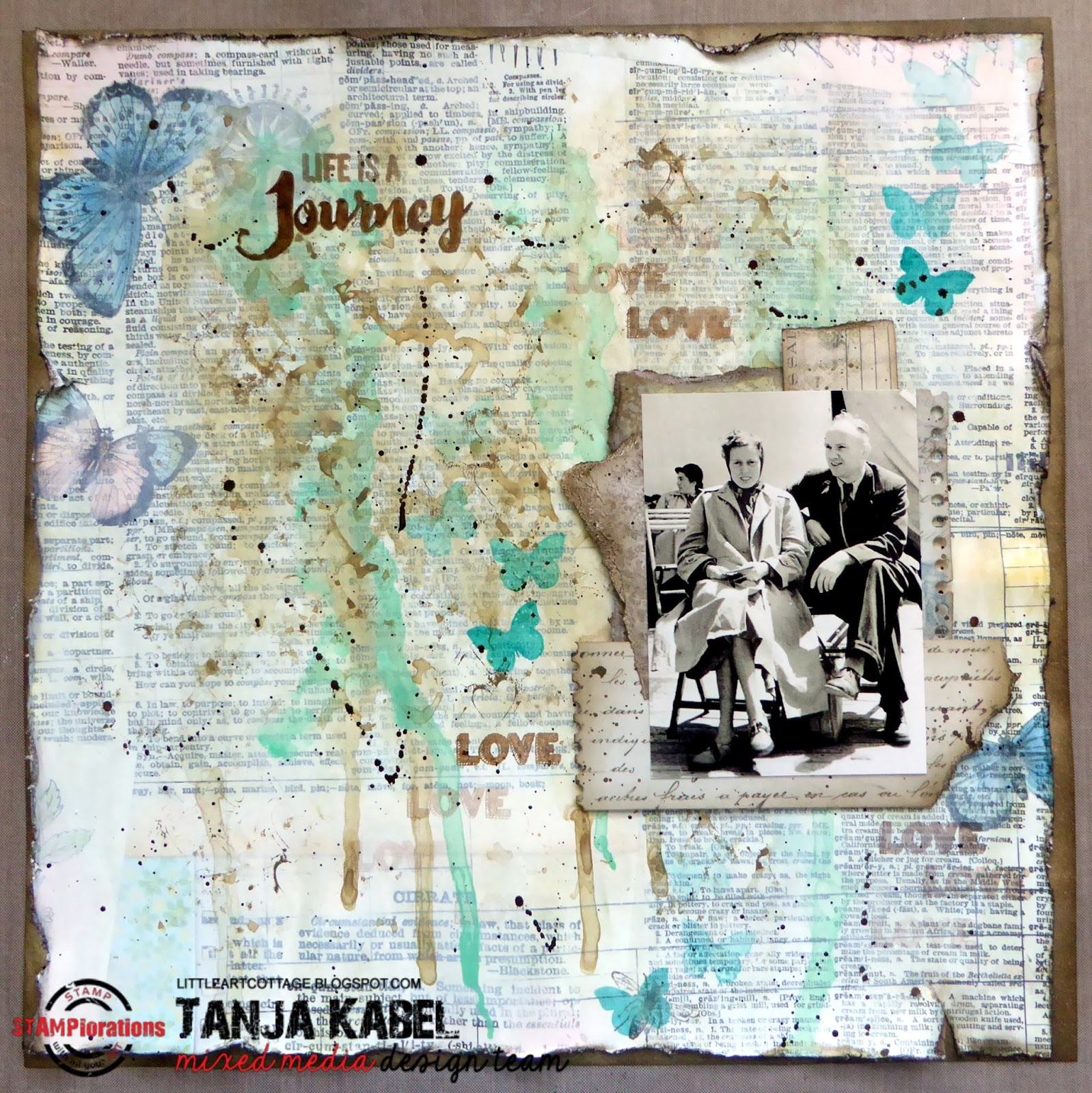 Little Art Cottage Life is a Journey Scrapbook Layout