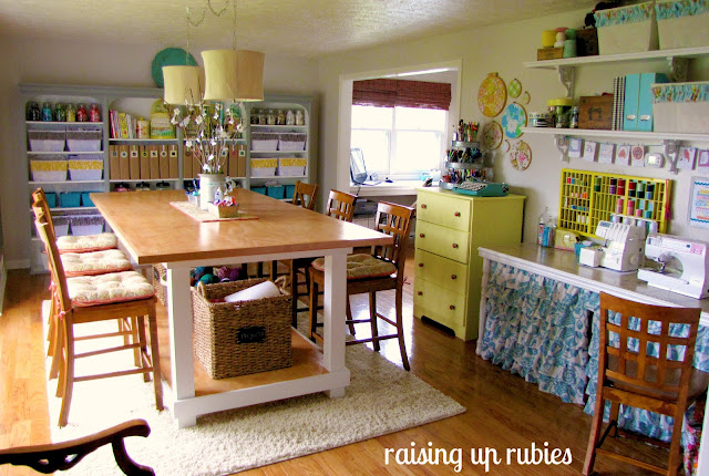 eclectic craft room by Raising up Rubies via Funky Junk Interiors