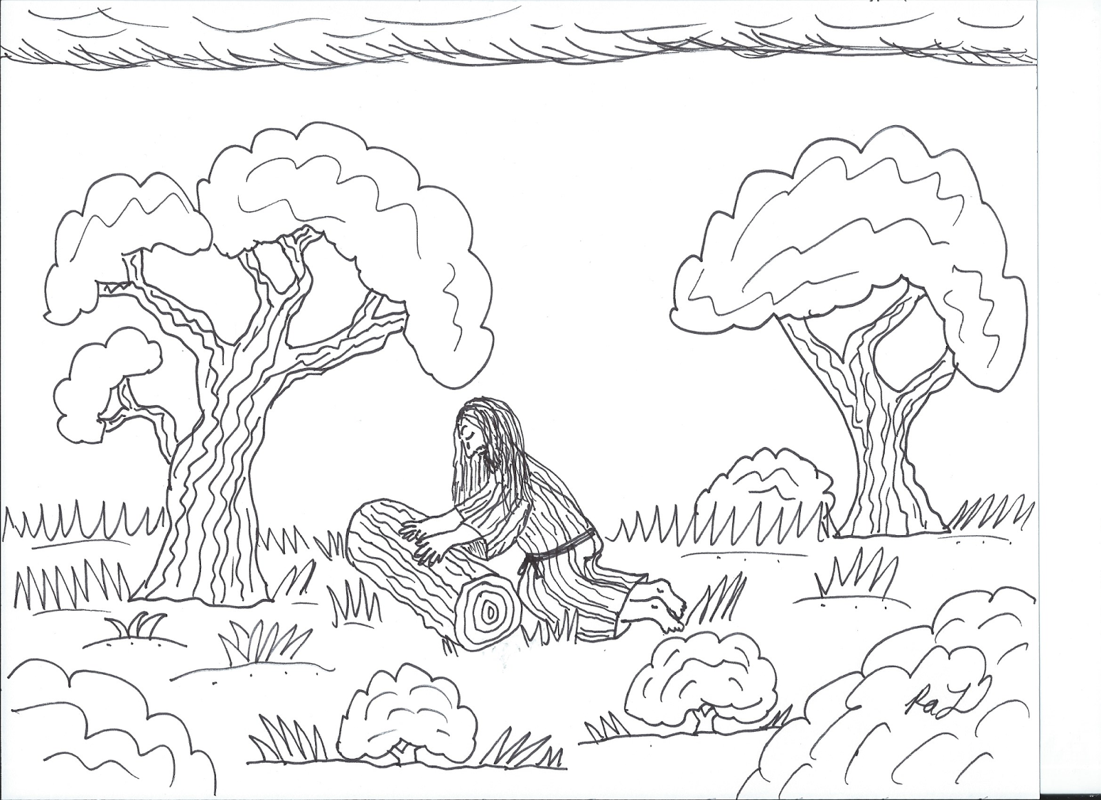 Robin's Great Coloring Pages: Jesus in Garden of Gethsemane