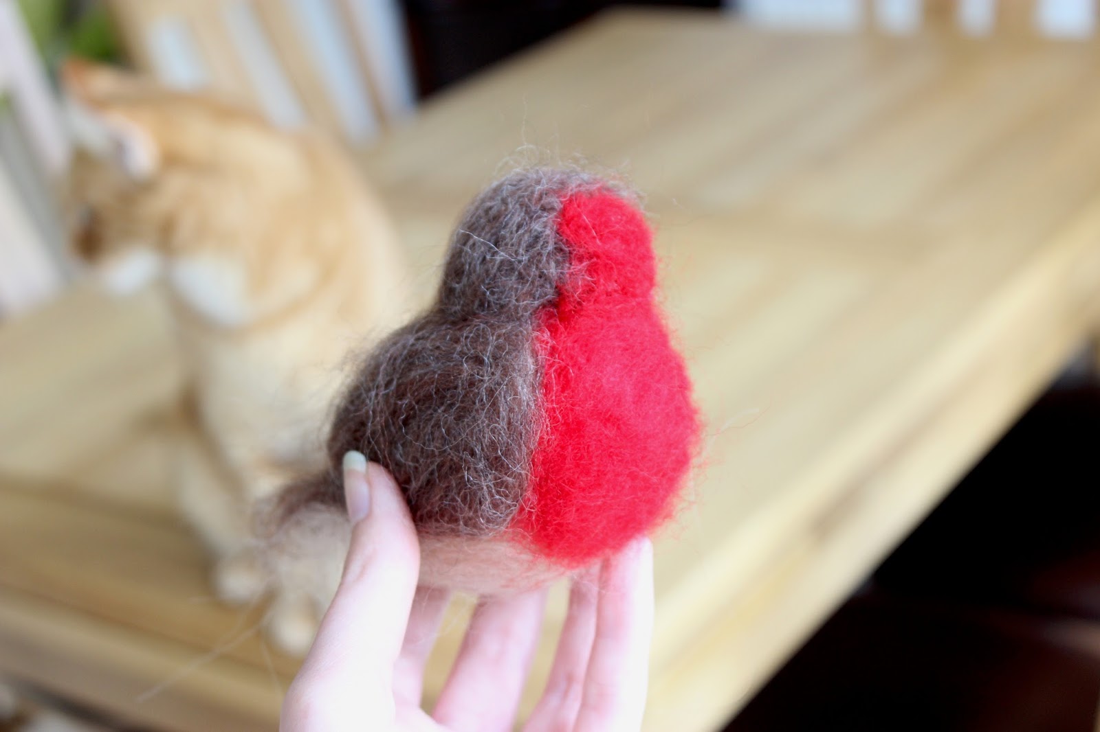 floral and feather How to make a needle felt robin