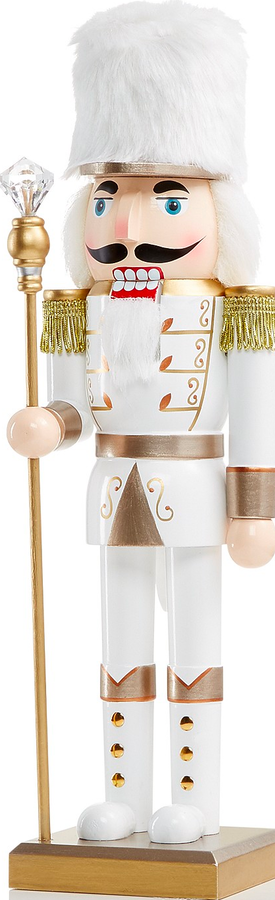 Holiday Lane 14" Wood Shimmer and Shine Nutcracker