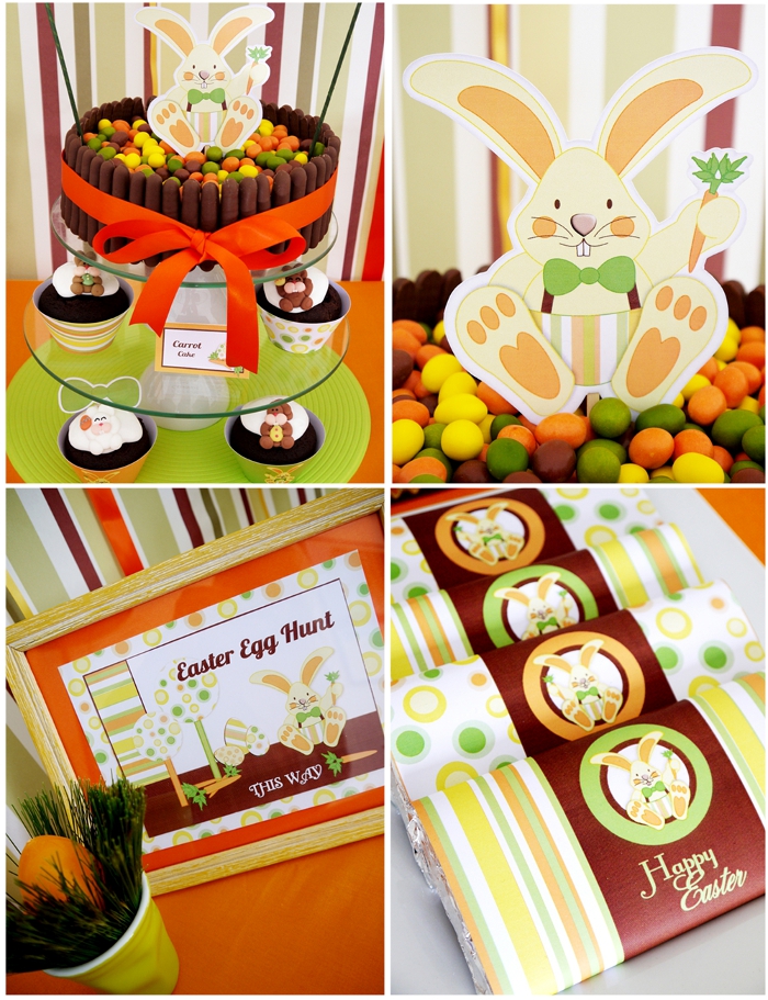 Easter Bunny Party A FullOn Chocolate Desserts Table Party Ideas