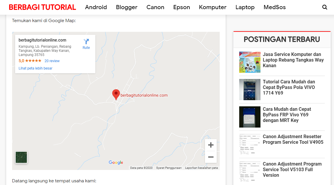 Cara Menampilkan Peta Lokasi Google Maps Blog