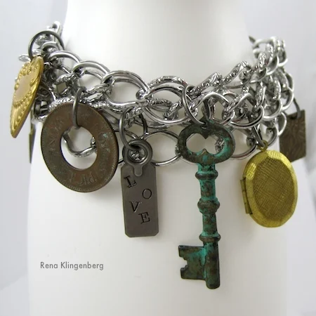 Junk styled charm bracelet - love this!! By Jewelry Making Journal featured on I Love That Junk